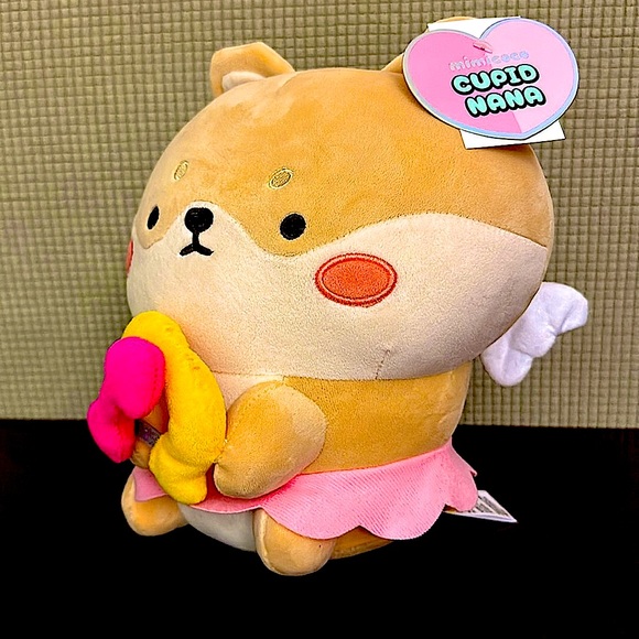 Mimicoco Cupid Nana Weighted Plushie Dog Wings Heart Bow Valentine’s Day Plushie - Picture 3 of 6